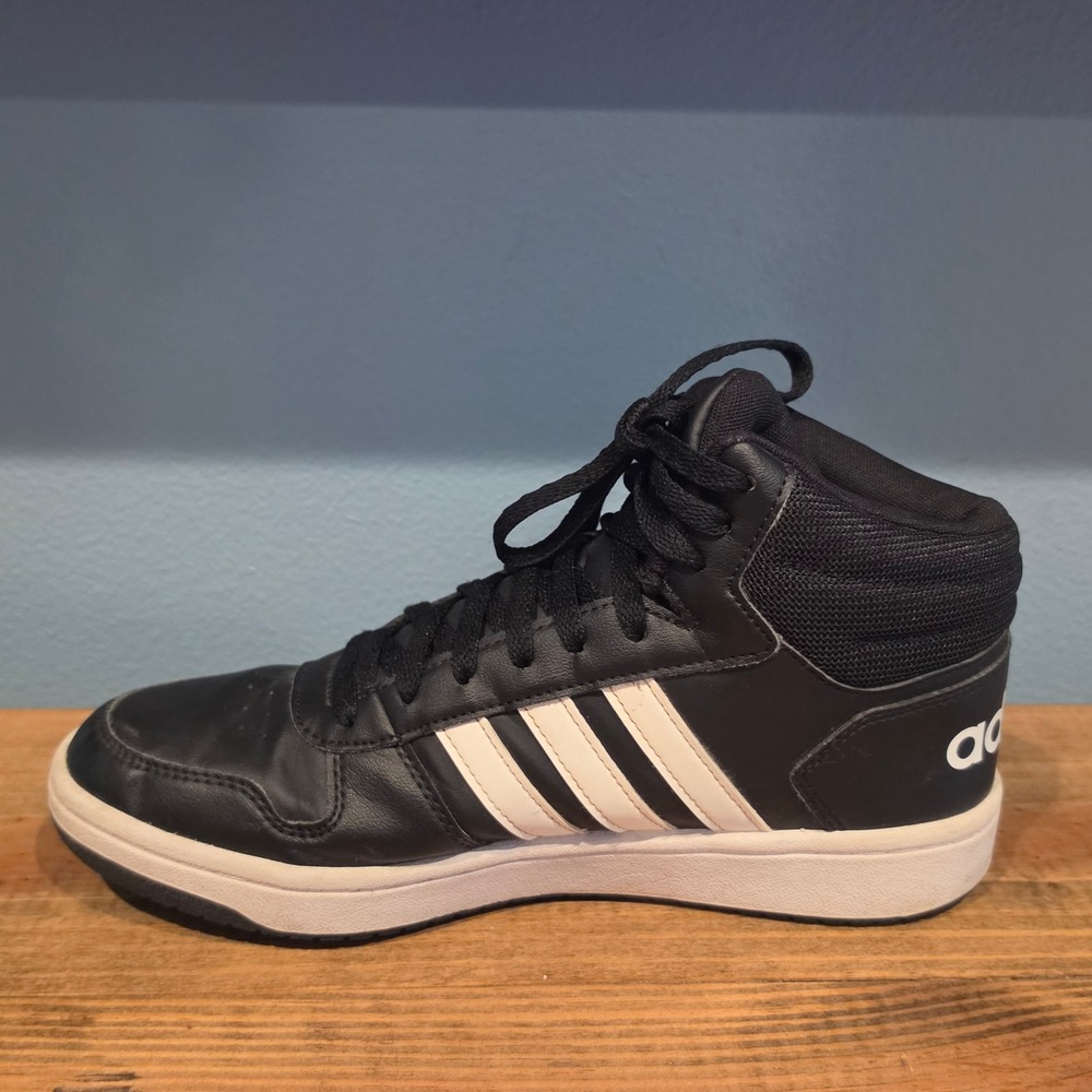 Adidas Mens Hoops 2.0 Mid Basketball Shoes Black White B44621 Size 8.5 - Picture 6 of 10